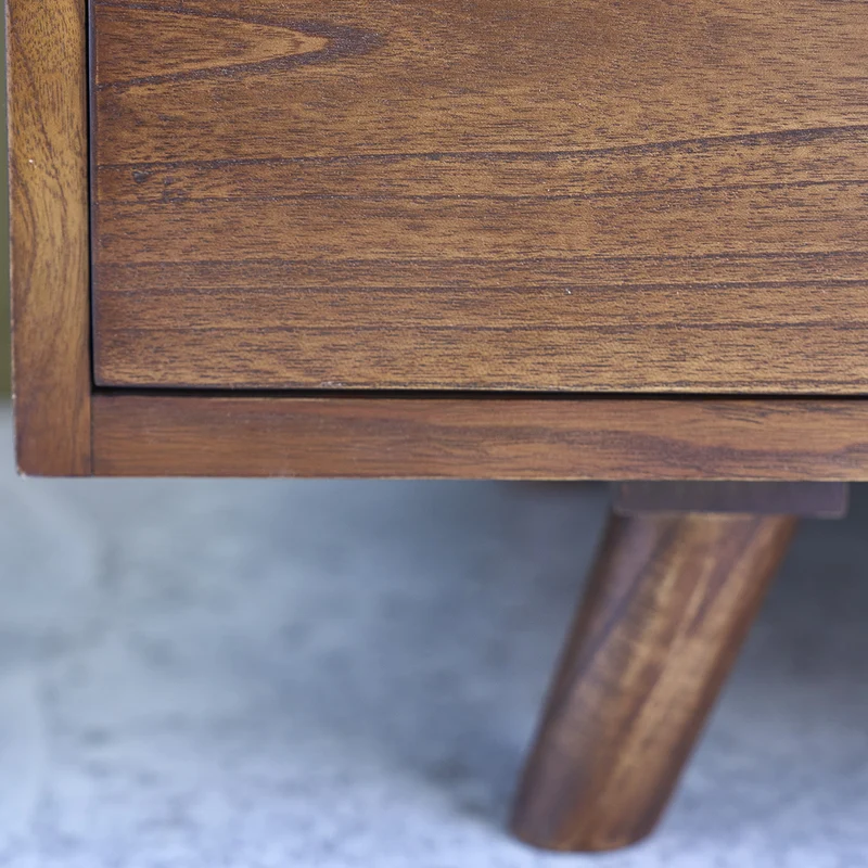 Mueble de TV de mindi macizo acabado nogal 140 cm