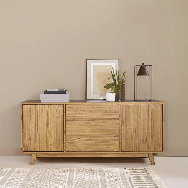 Cómoda de madera de mindi 160 cm