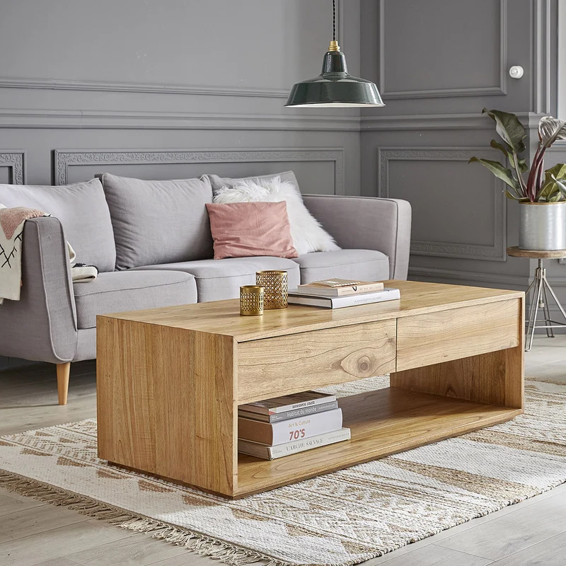 Mesa de centro de mindi macizo 140 cm