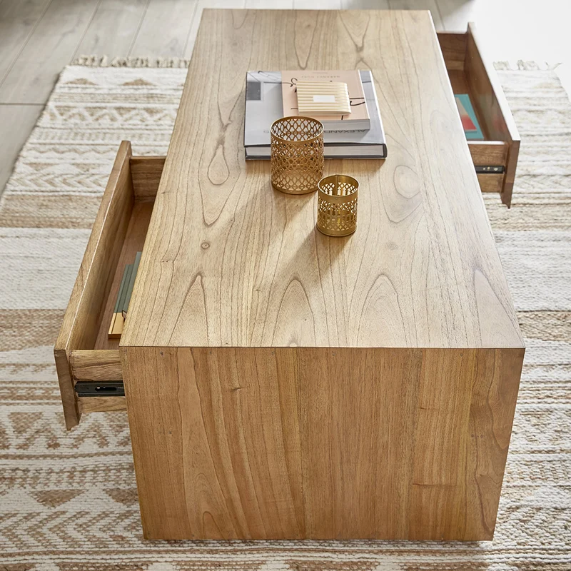 Mesa de centro de mindi macizo 140 cm