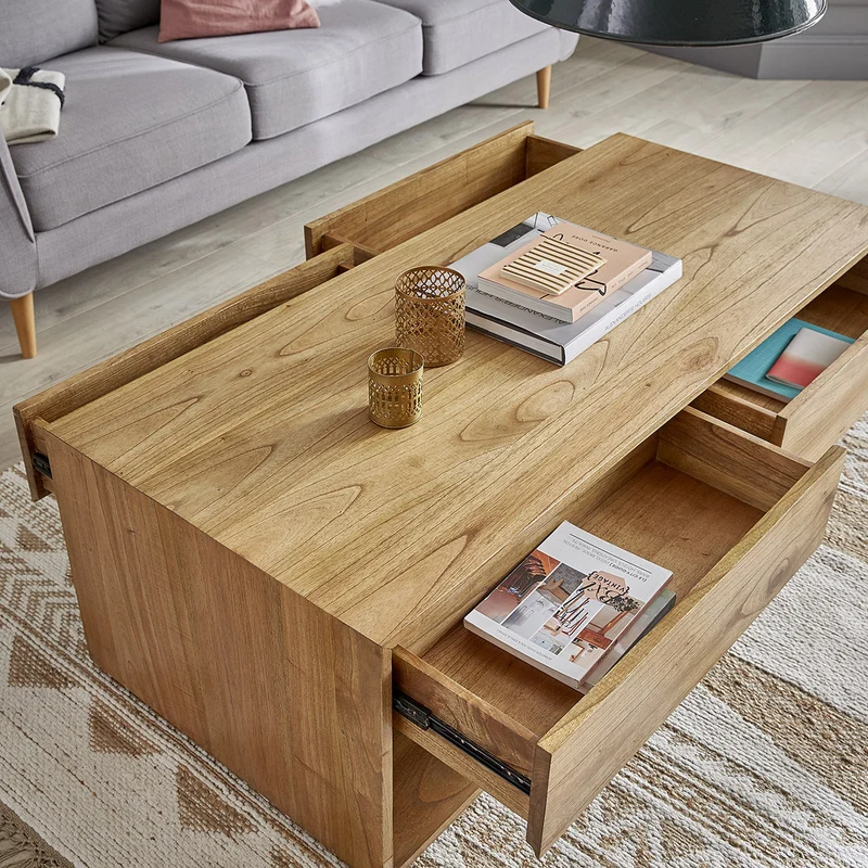 Mesa de centro de mindi macizo 140 cm