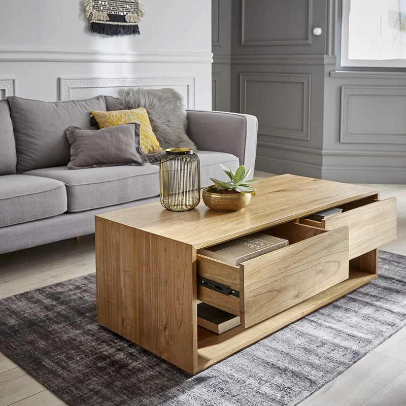 Mesa de centro de mindi macizo 120 cm