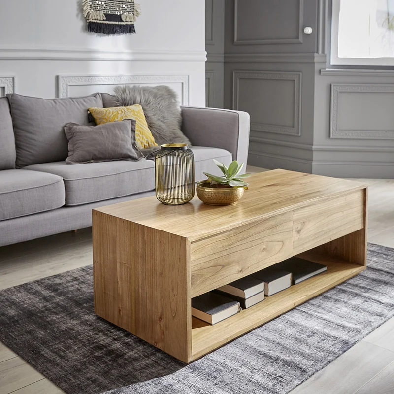Mesa de centro de mindi macizo 120 cm