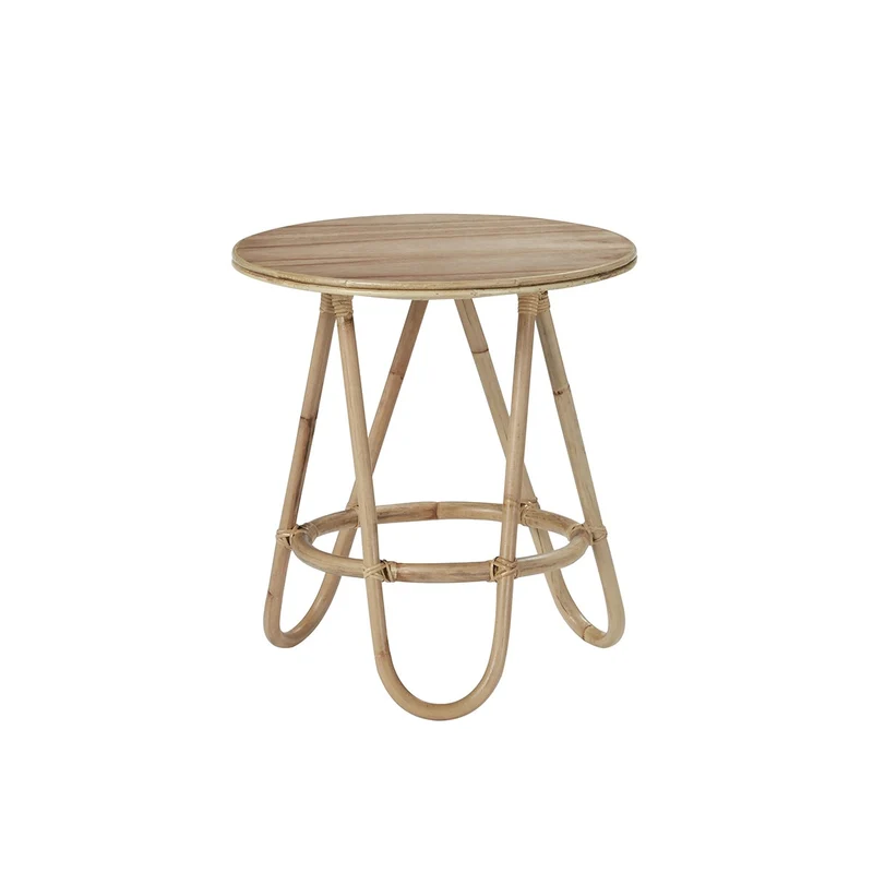Mesa auxiliar de ratán natural
