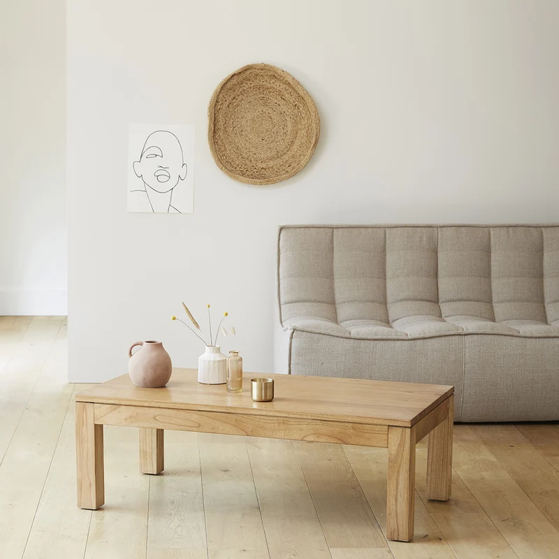 Mesa de centro de mindi macizo 110 cm