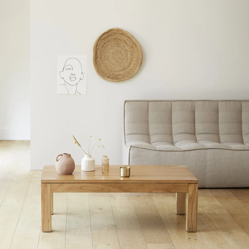 Mesa de centro de mindi macizo 110 cm