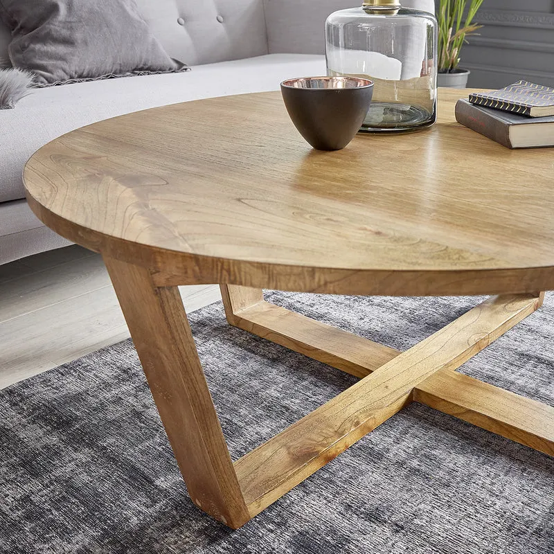 Mesa de centro de mindi macizo Ø 100 cm