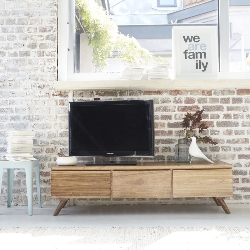 Mueble de TV de mindi macizo 150 cm