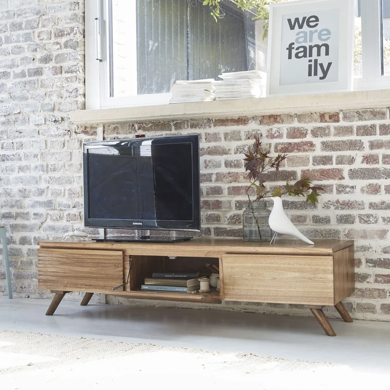 Mueble de TV de mindi macizo 150 cm
