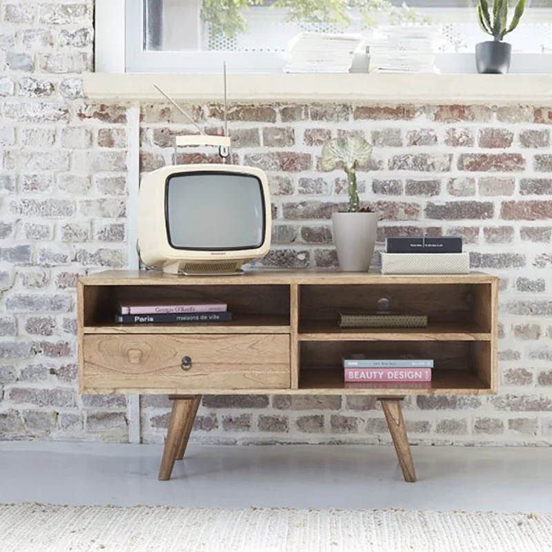 Mueble de TV de mindi macizo 110 cm