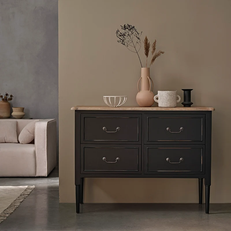 Cómoda de caoba maciza de 120 cm