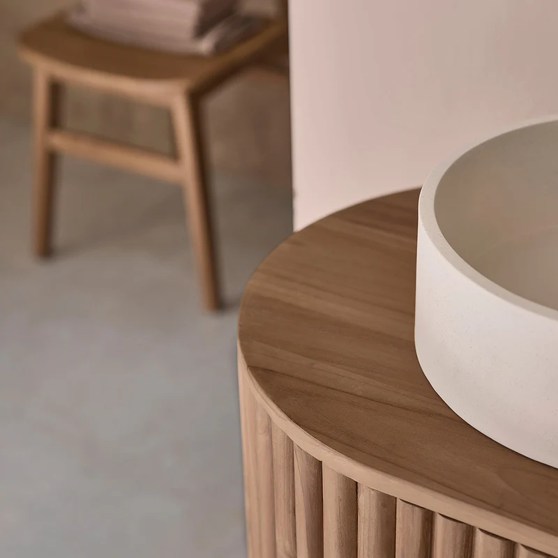 Mueble de baño suspendido de teca maciza de 140 cm