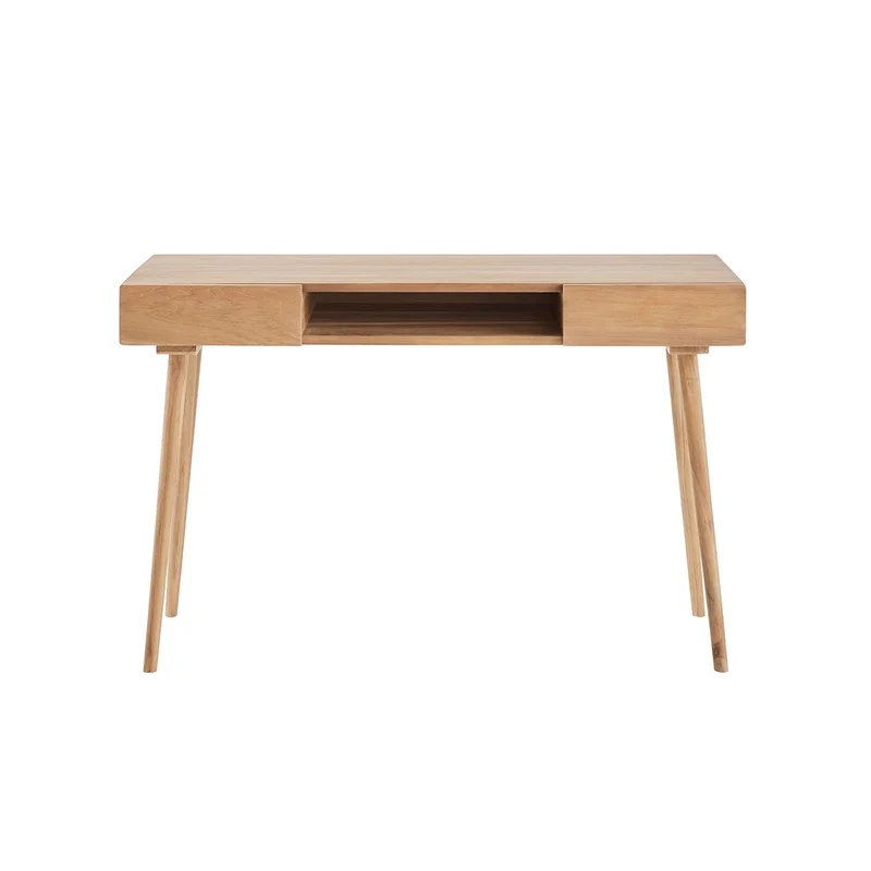 Escritorio de teca maciza de 120 cm