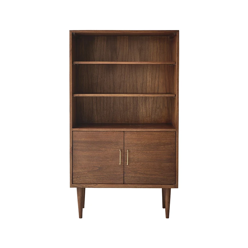 Librería de mindi macizo acabado nogal 85 cm