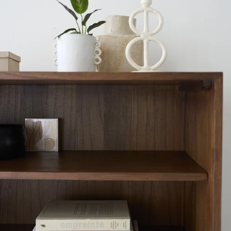 Librería de mindi macizo acabado nogal 85 cm