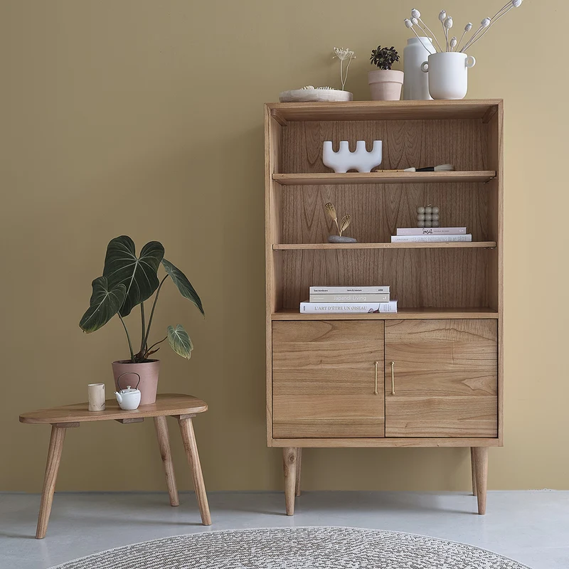 Librería de mindi macizo 85 cm