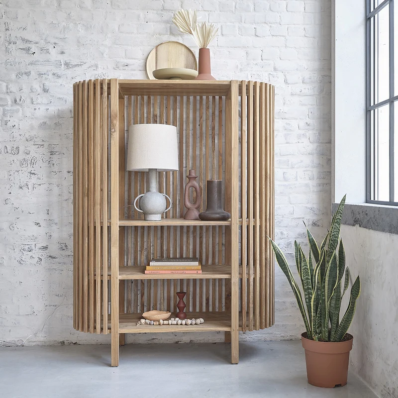 Librería de teca maciza 160 cm