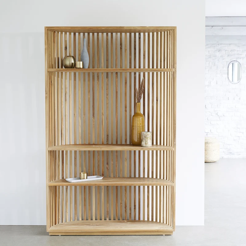 Librería de teca maciza 120 cm