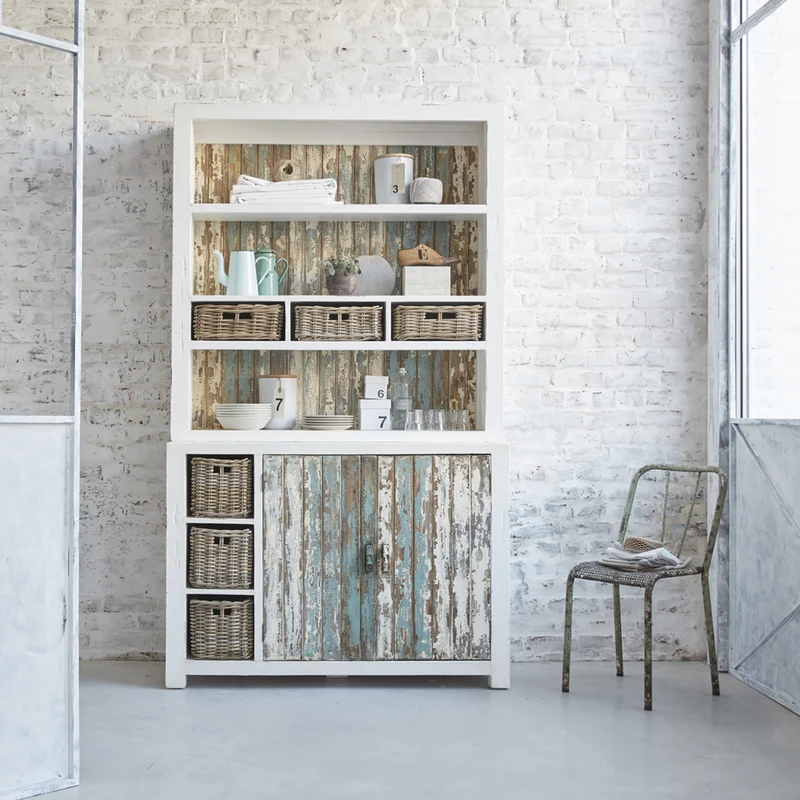 Librería de madera maciza reciclada 125 cm