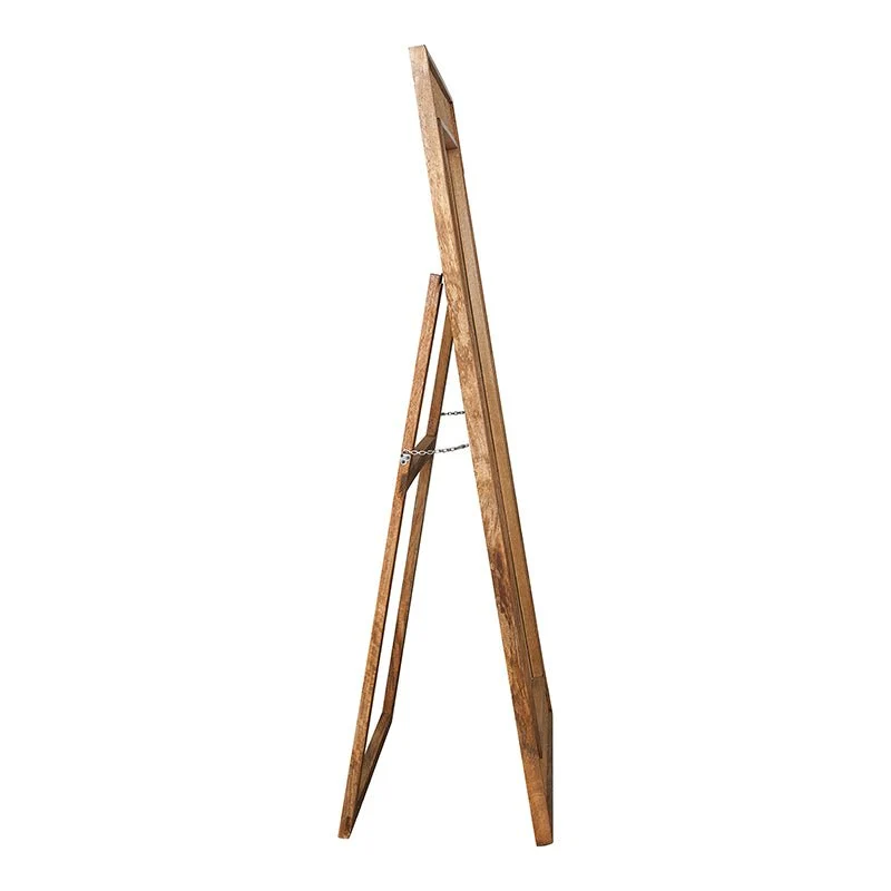 Espejo de pie de madera de mango y ratán natural 182×90 cm