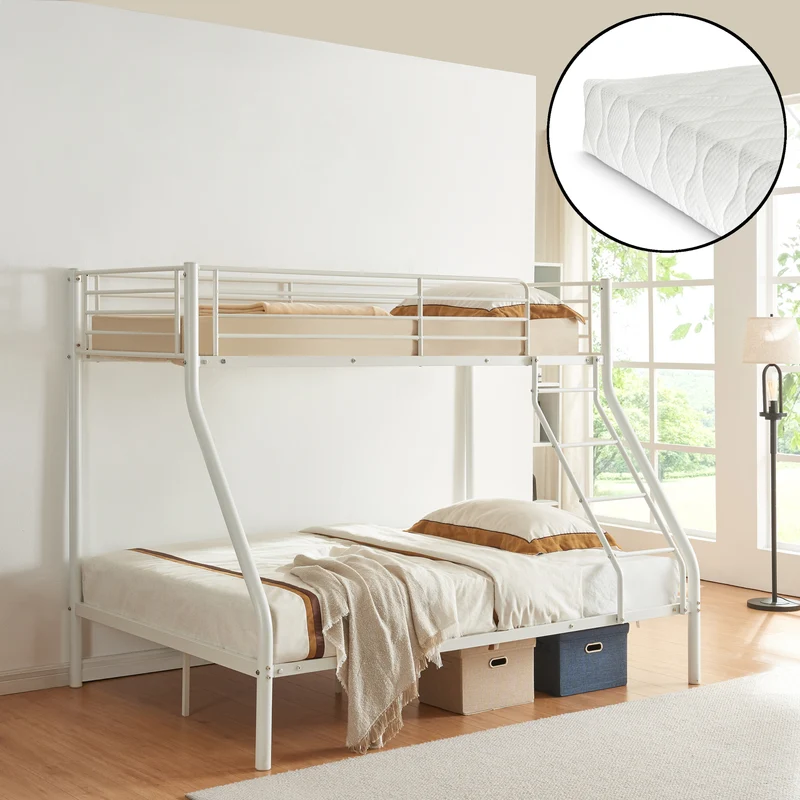 Litera metálica Sortland 200x140/90 cm con colchones [neu.haus]