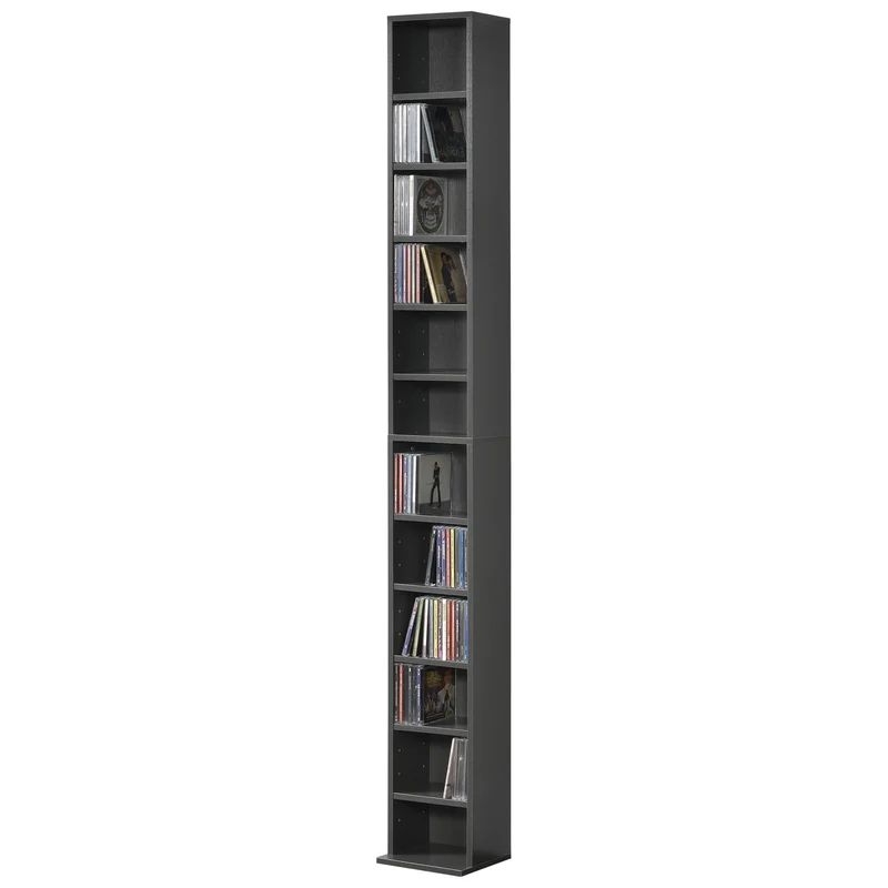 Estantería para CD Tynset 175x20x20 cm con 12 compartimentos [en.casa]