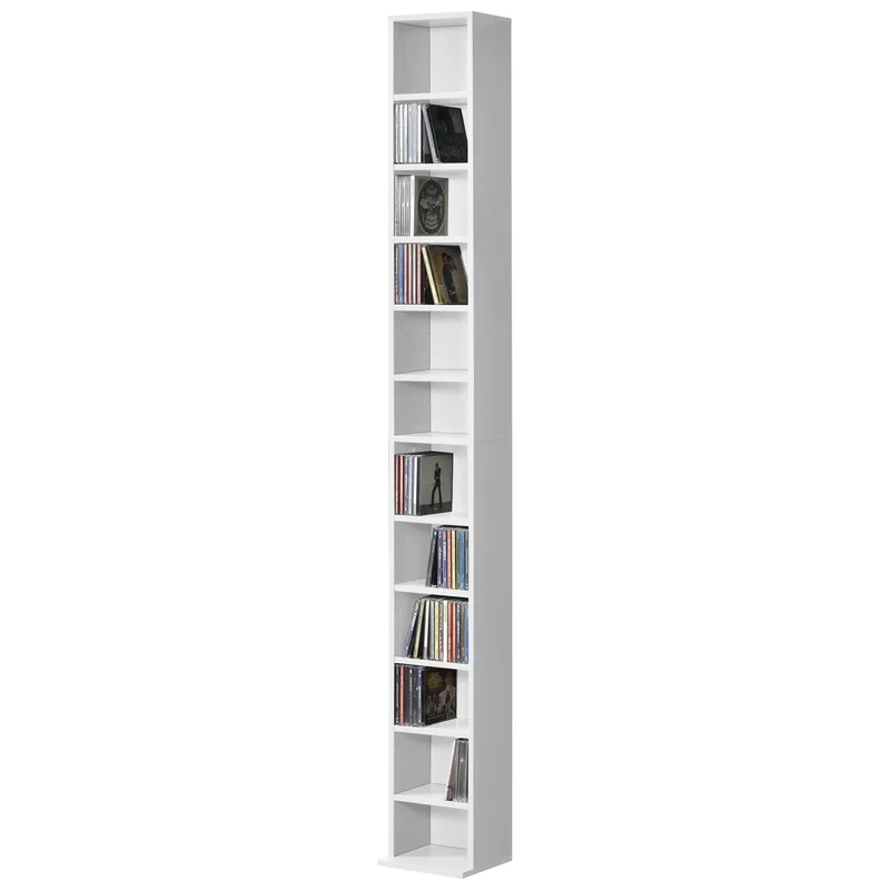 Estantería para CD Tynset 175x20x20 cm con 12 compartimentos [en.casa]