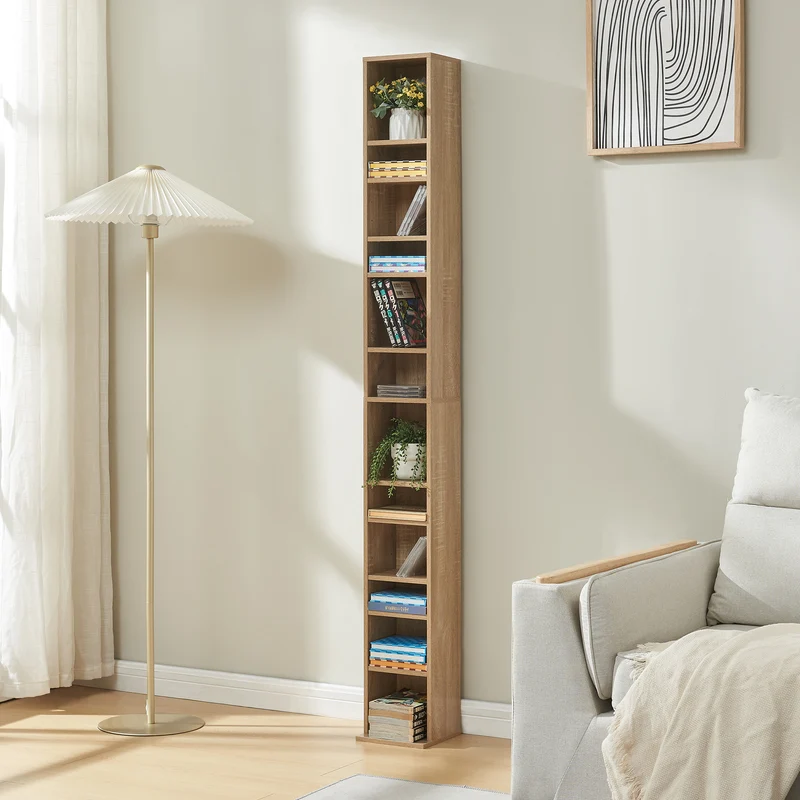 Estantería para CD Tynset 175x20x20 cm con 12 compartimentos [en.casa]