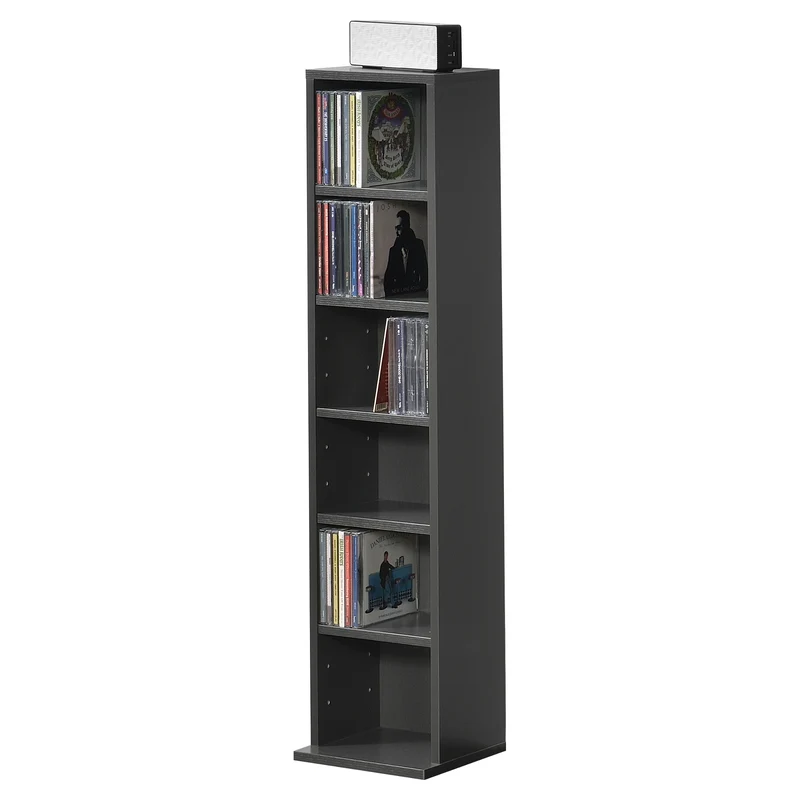 Estantería para CD Tynset 90x20x20 cm con 6 compartimentos [en.casa]