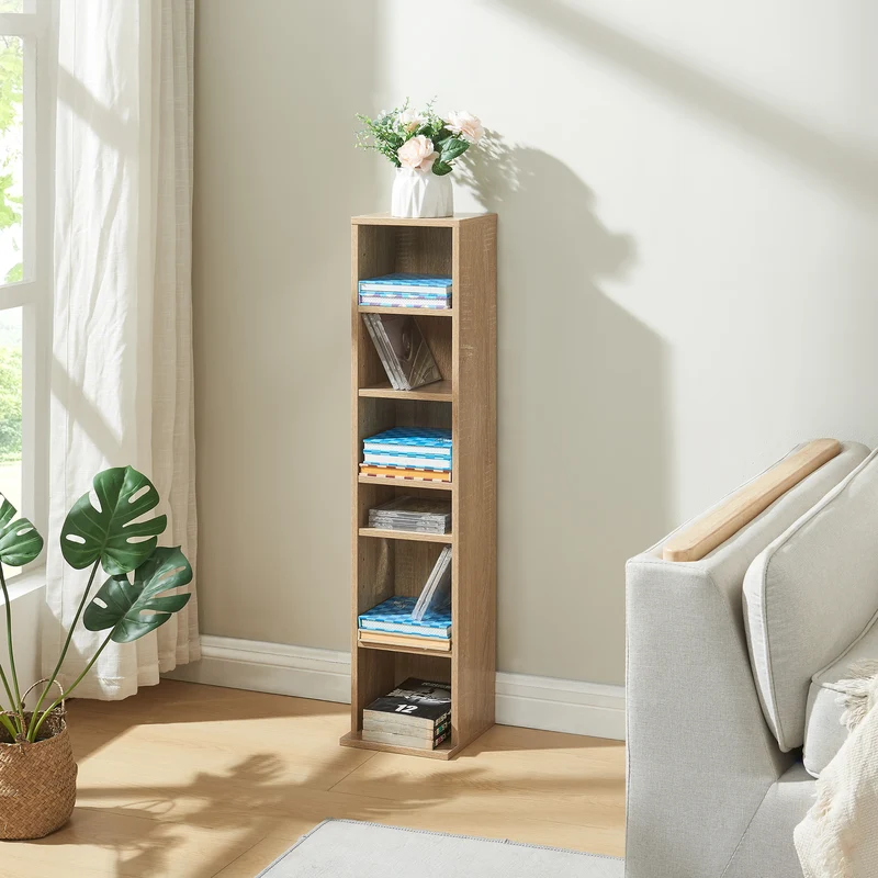 Estantería para CD Tynset 90x20x20 cm con 6 compartimentos [en.casa]