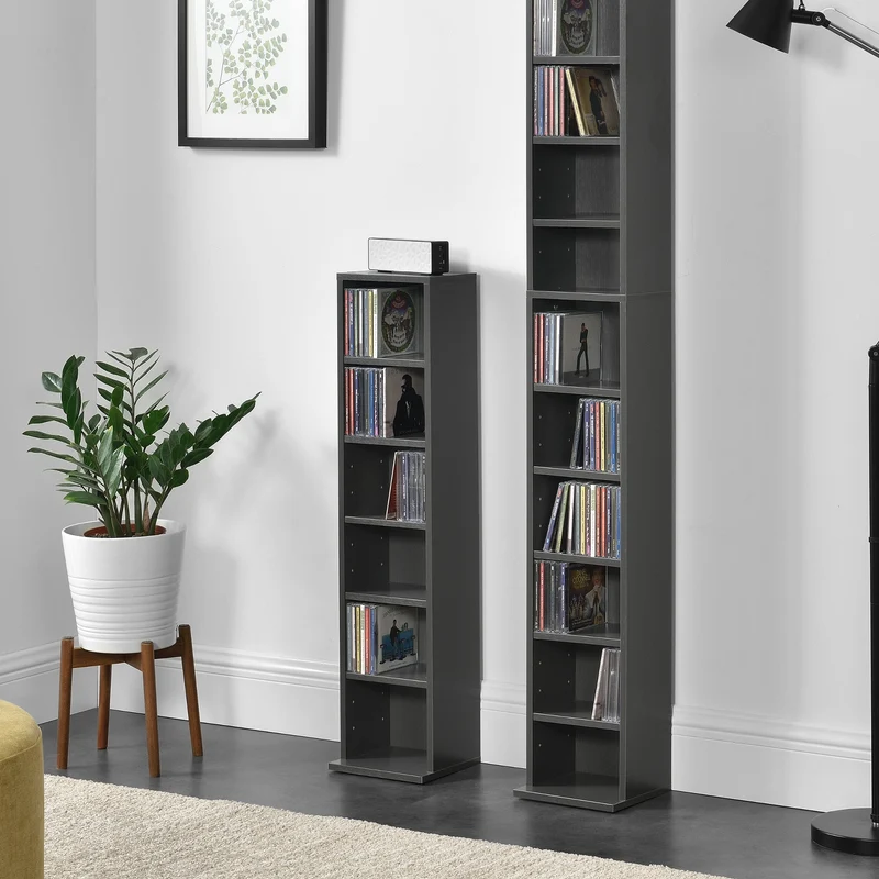 Estantería para CD Tynset 90x20x20 cm con 6 compartimentos [en.casa]