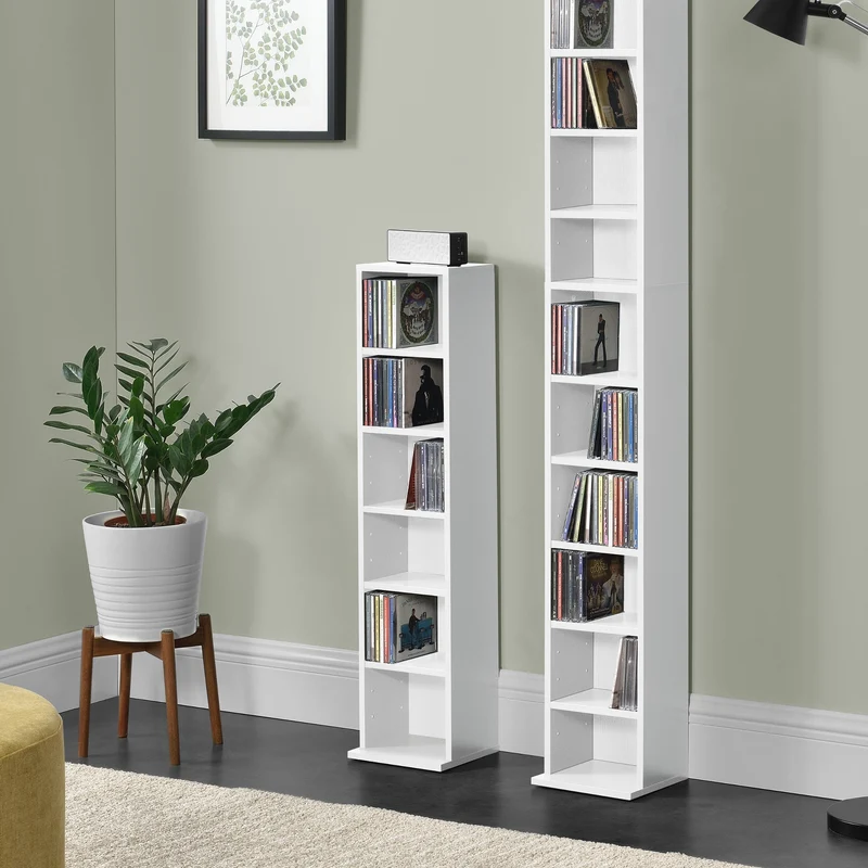 Estantería para CD Tynset 90x20x20 cm con 6 compartimentos [en.casa]
