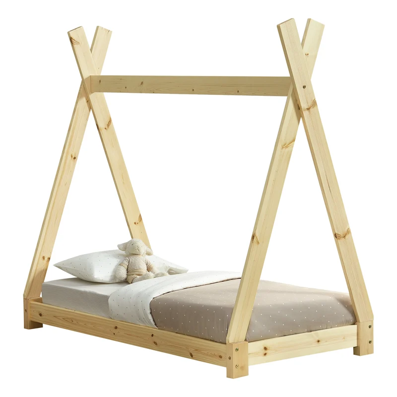 Cama infantil Onejda diseño tipi pino [en.casa]