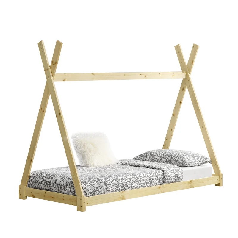 Cama infantil Onejda diseño tipi pino [en.casa]