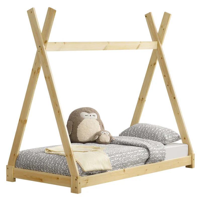 Cama infantil Onejda diseño tipi pino [en.casa]