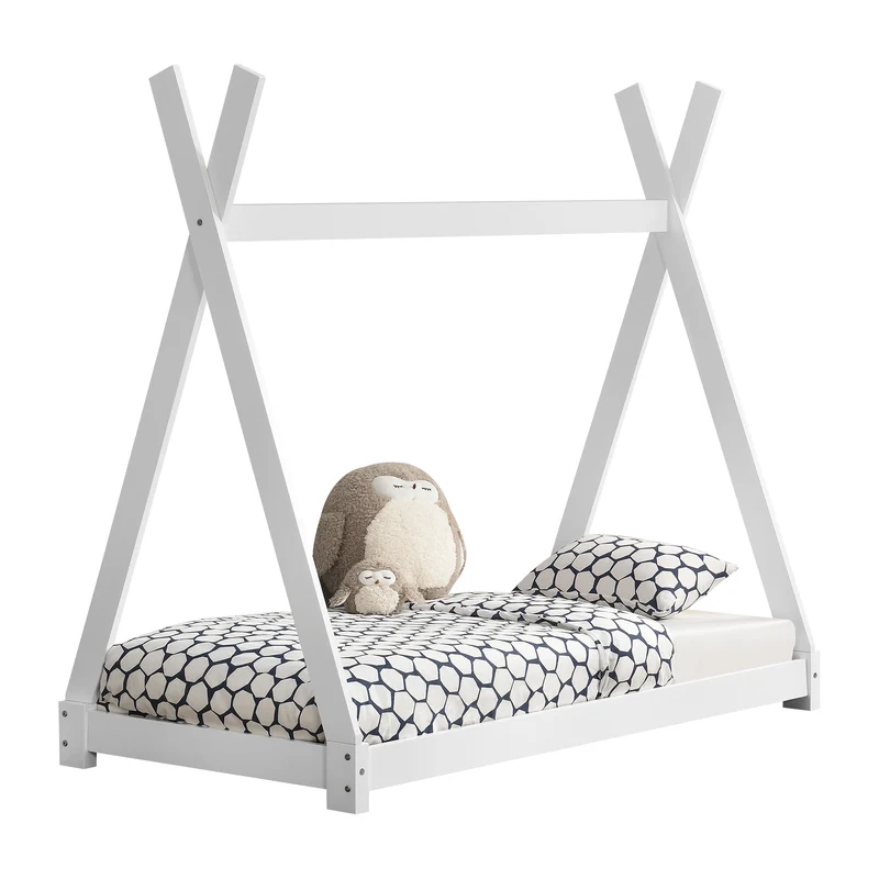 Cama infantil Onejda diseño tipi pino [en.casa]
