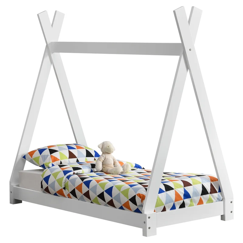 Cama infantil Onejda diseño tipi pino [en.casa]