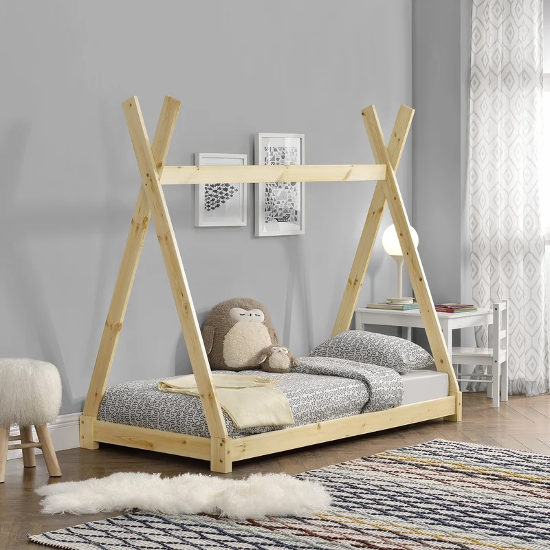 Cama infantil Onejda diseño tipi pino [en.casa]