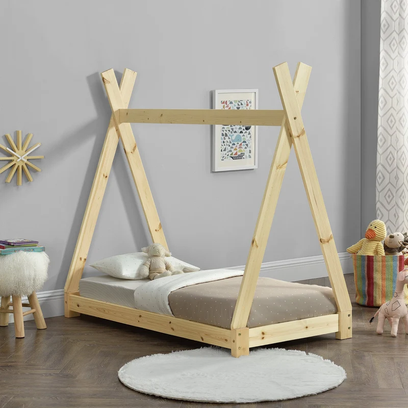 Cama infantil Onejda diseño tipi pino [en.casa]