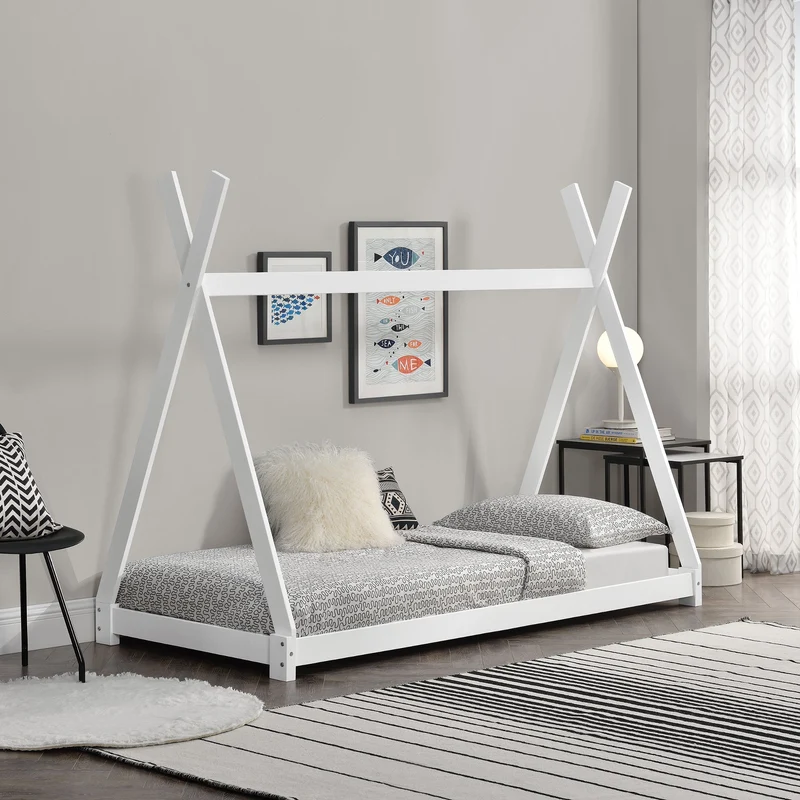 Cama infantil Onejda diseño tipi pino [en.casa]