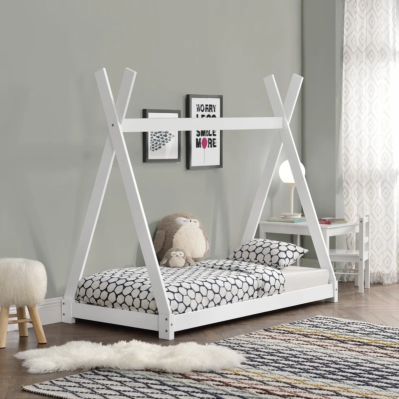 Cama infantil Onejda diseño tipi pino [en.casa]