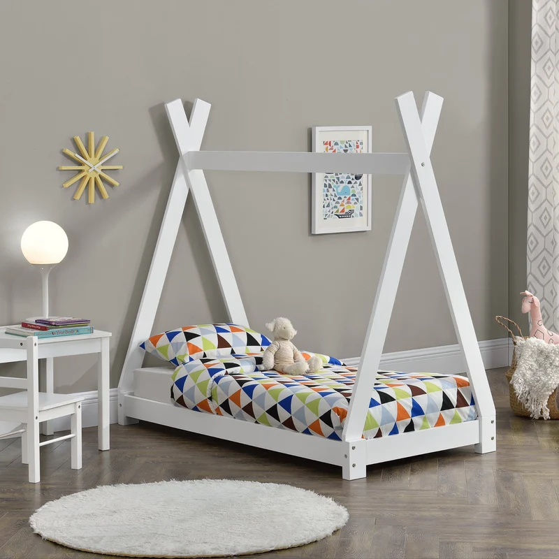 Cama infantil Onejda diseño tipi pino [en.casa]