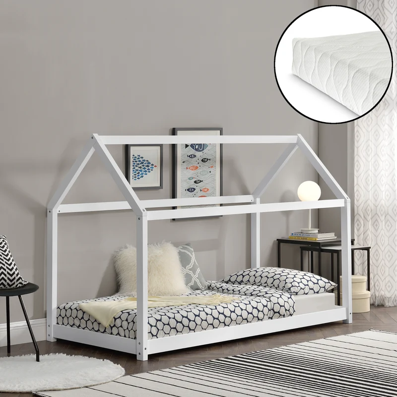 Cama infantil 90x200 cm Netstal con colchón de espuma fría en varios colores [en.casa]
