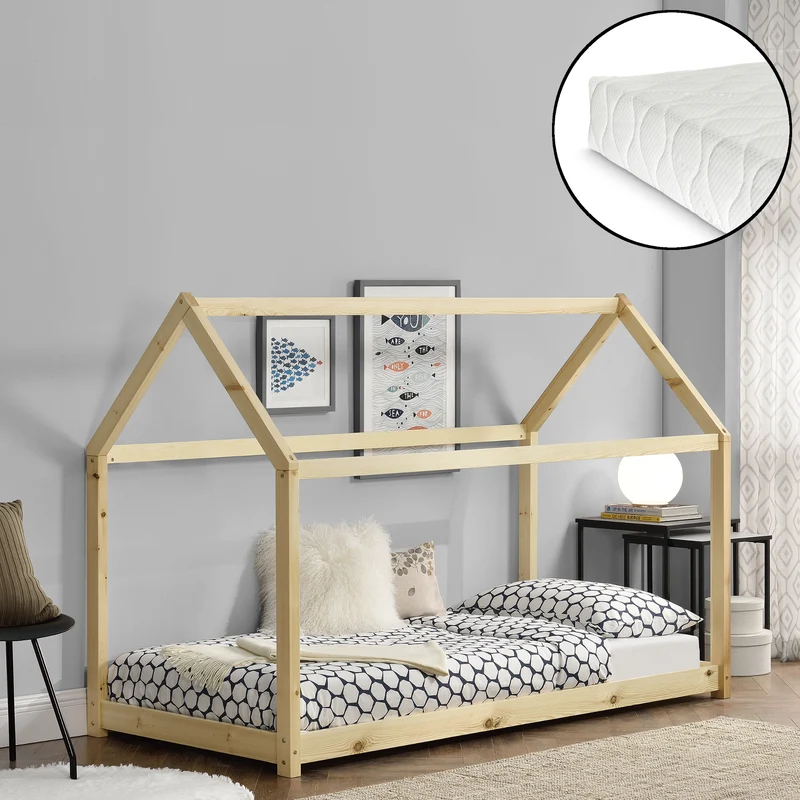 Cama infantil 90x200 cm Netstal con colchón de espuma fría en varios colores [en.casa]