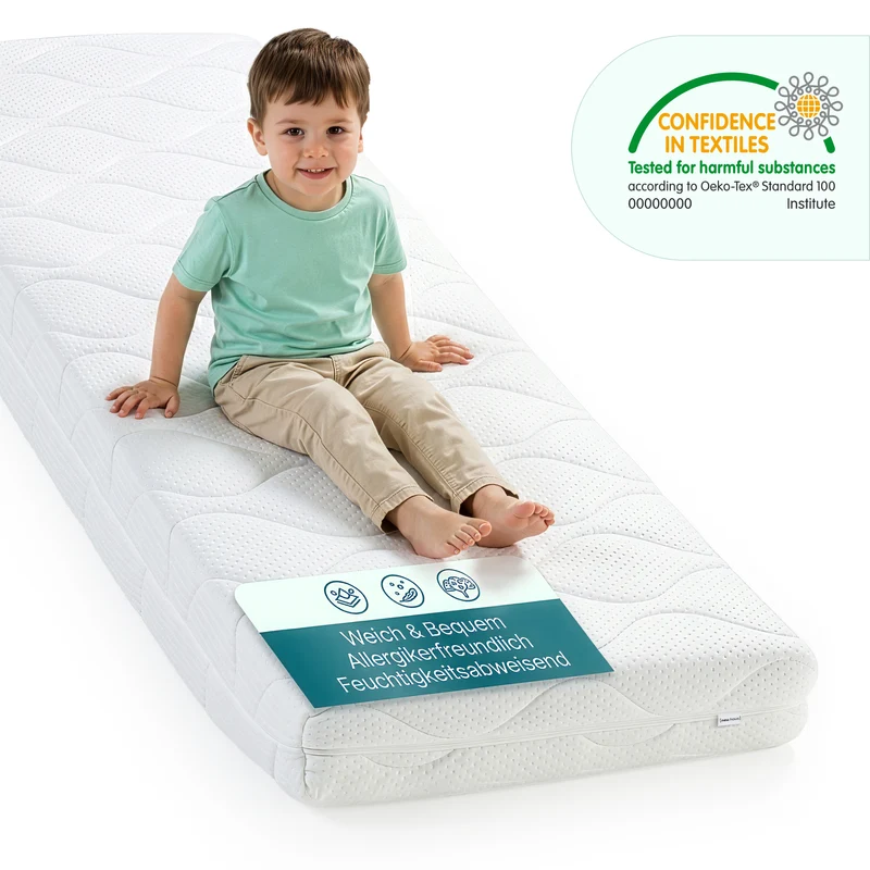 [neu.haus]® Colchón para niños - Espuma fría - Textil de confianza - certificado OEKO-TEX 100 - Hecho en UE