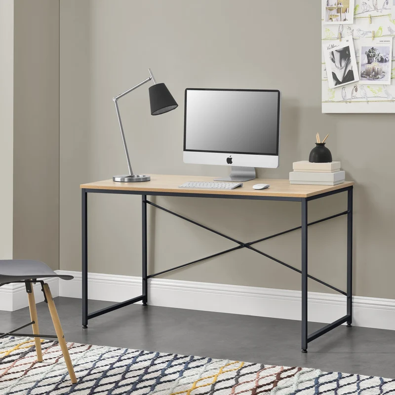 Escritorio Røros 120x60x72 cm Mesa para ordenador aspecto roble en.casa