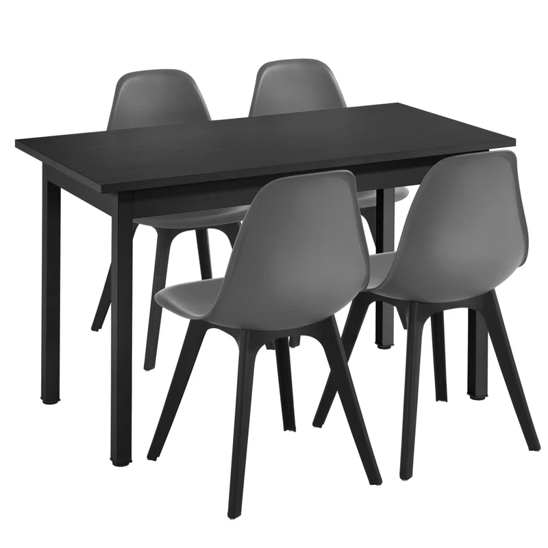 Grupo de comedor Horten 5 piezas Mesa 120x60 cm Blanco [en.casa]