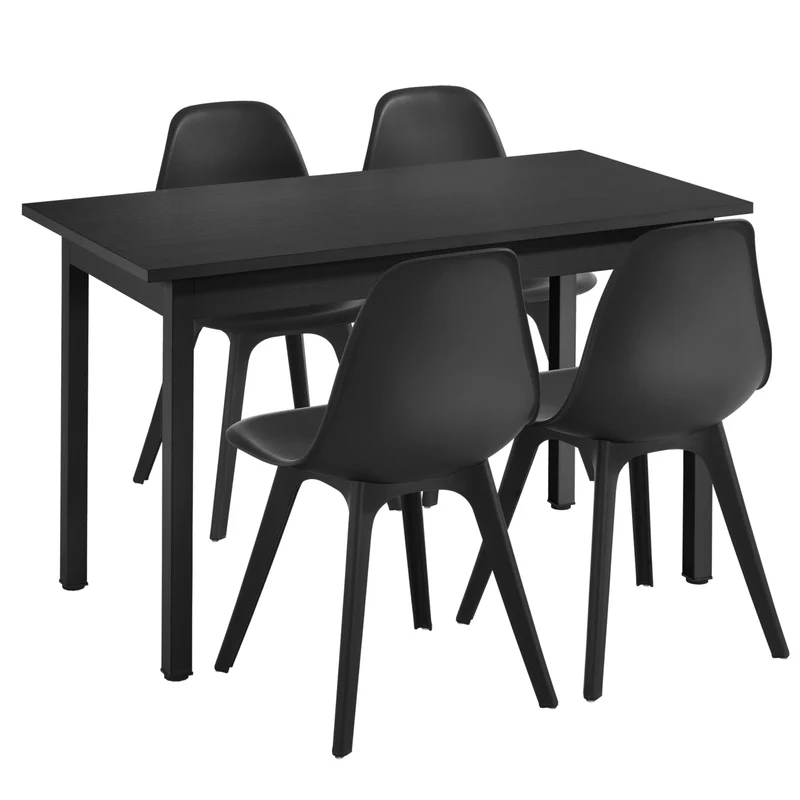 Grupo de comedor Horten 5 piezas Mesa 120x60 cm Blanco [en.casa]