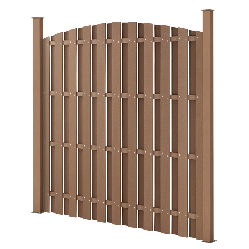 Cerca de jardín WPC con arco redondo 185x193cm nuevo.madera