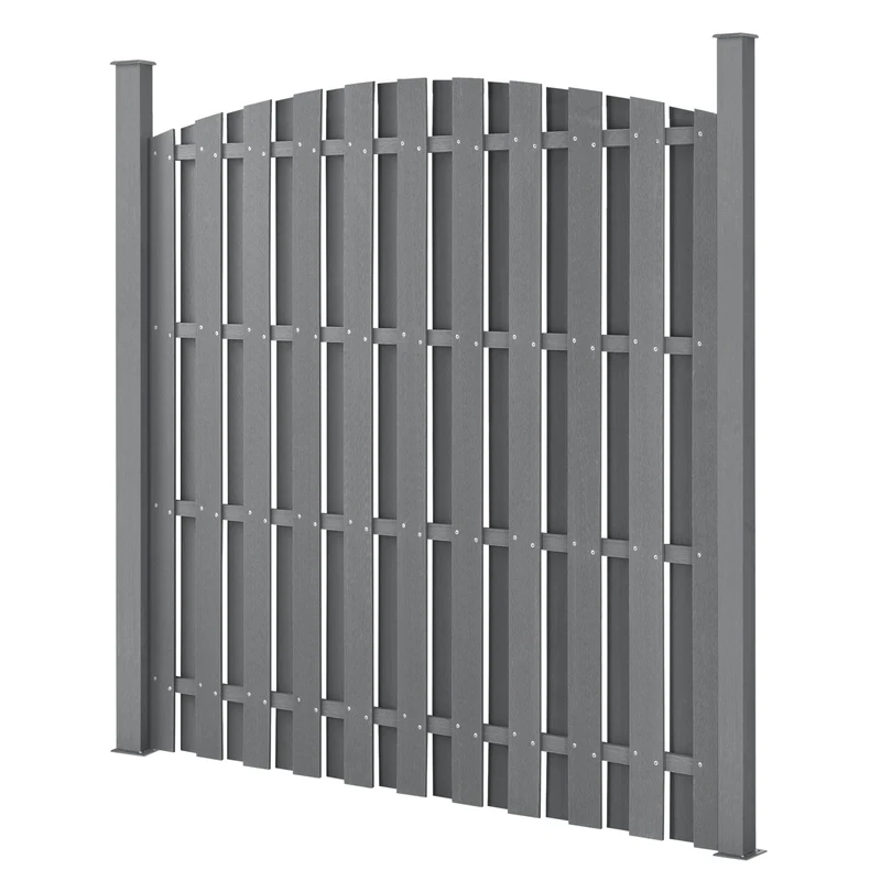 Cerca de jardín WPC con arco redondo 185x193cm nuevo.madera